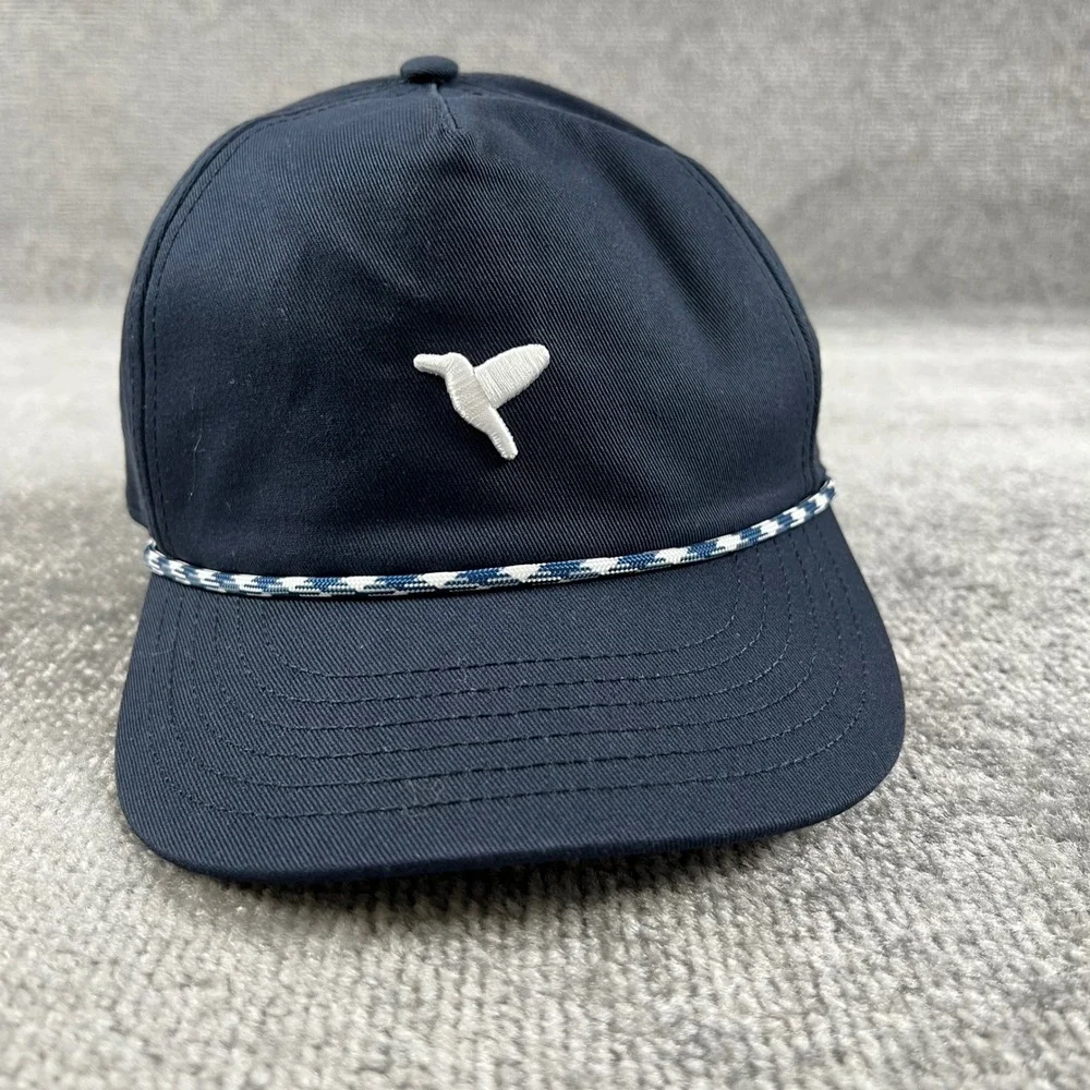 Birddogs Mens Navy Blue Rope Hat Embroidered Bird Snapback Golf Cap Adjustable